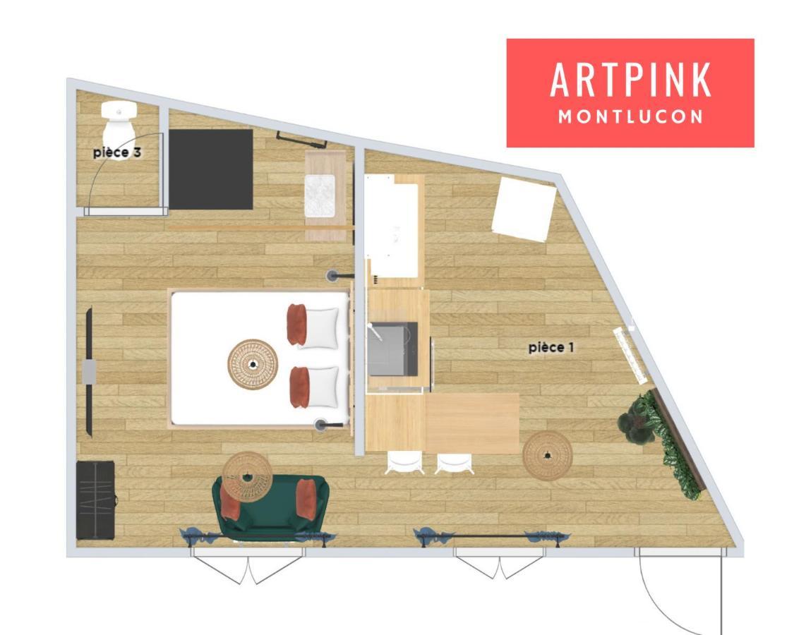 Artpink - Ideal Pros - Proche Commerces - Agathor Montluçon Exterior foto